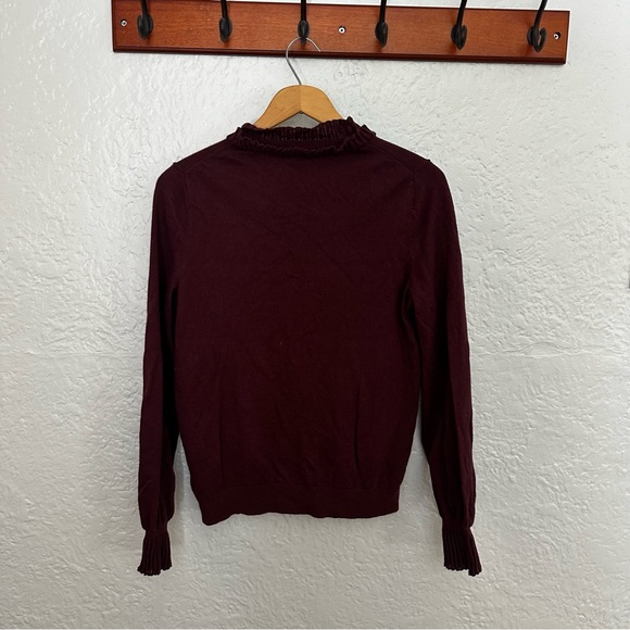 Boden Frederica Pointelle Wool Blend Cardigan in Deep Wisteria - Picture 9 of 16